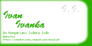 ivan ivanka business card