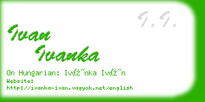 ivan ivanka business card